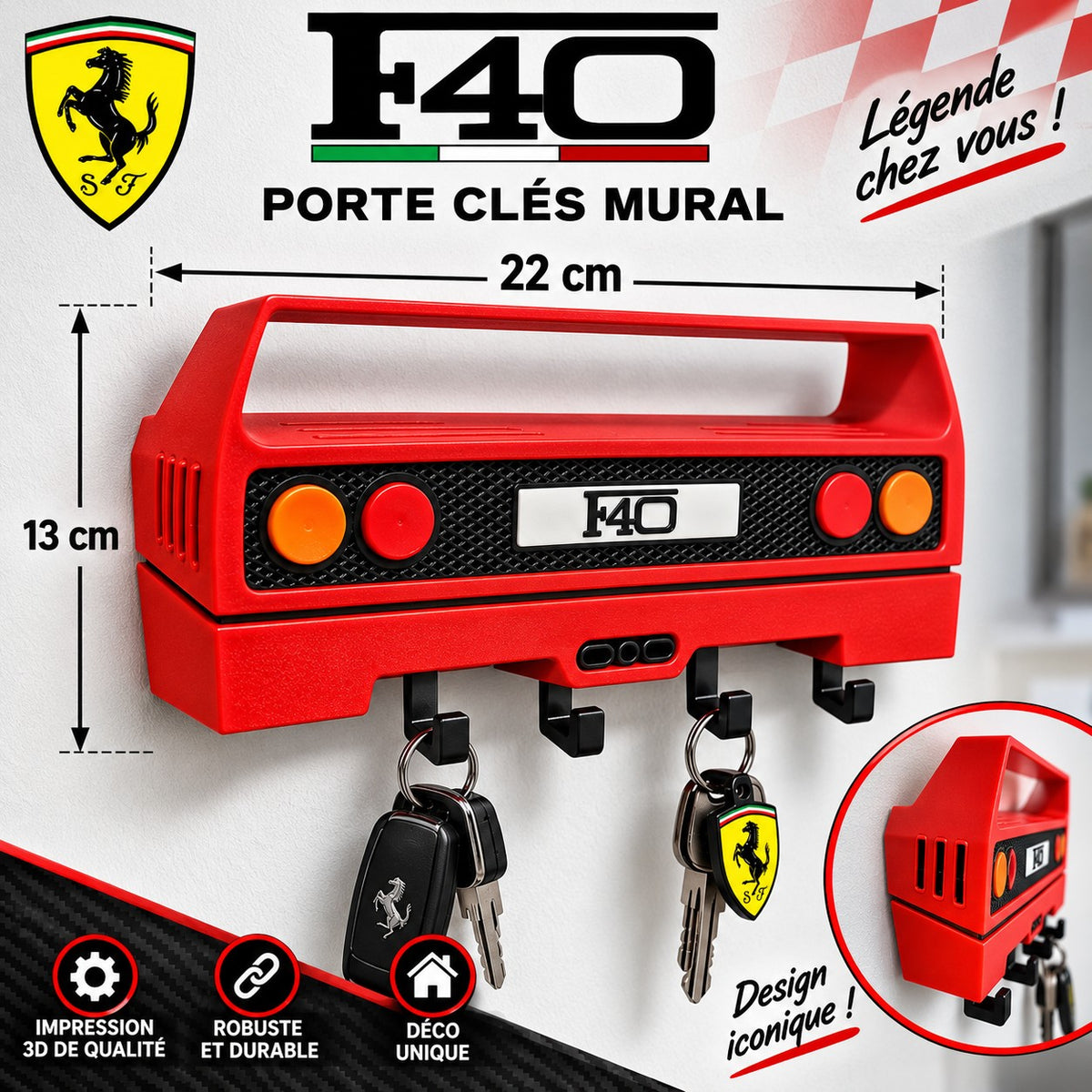 Porte-clé mural F40